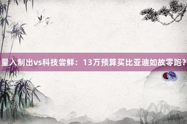 量入制出vs科技尝鲜：13万预算买比亚迪如故零跑？